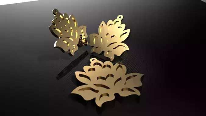 lotus necklace and earrings set