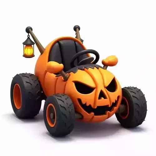 Spooky Halloween Pumpkin Go-Kart 3D Model