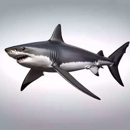 Great White Shark 3D Realistic Ocean Predator Open Mouth