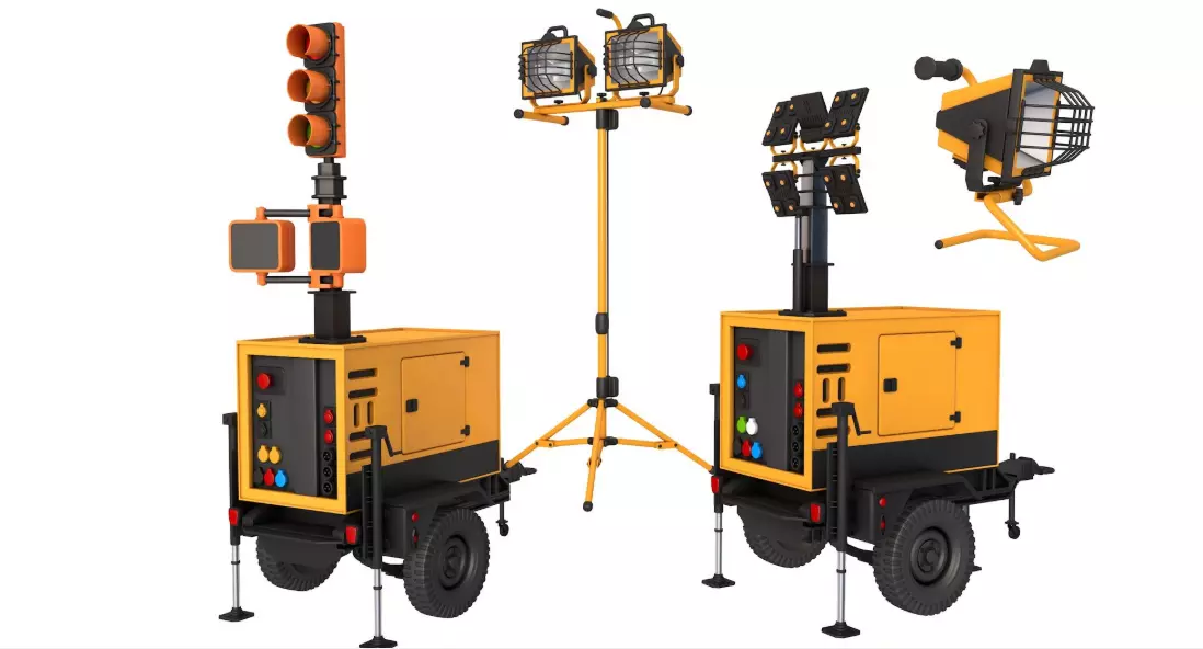 Construction Mobile Light collection 3D model_0