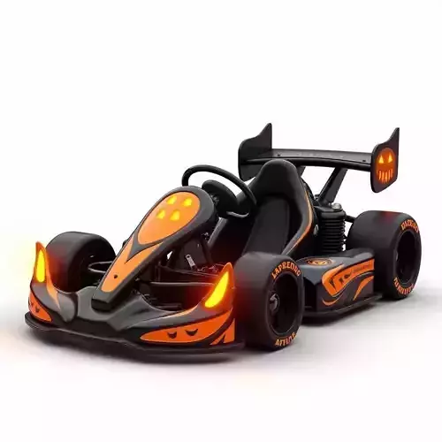 Halloween Racing Go-Kart with Glowing Pumpkins 3D Model
