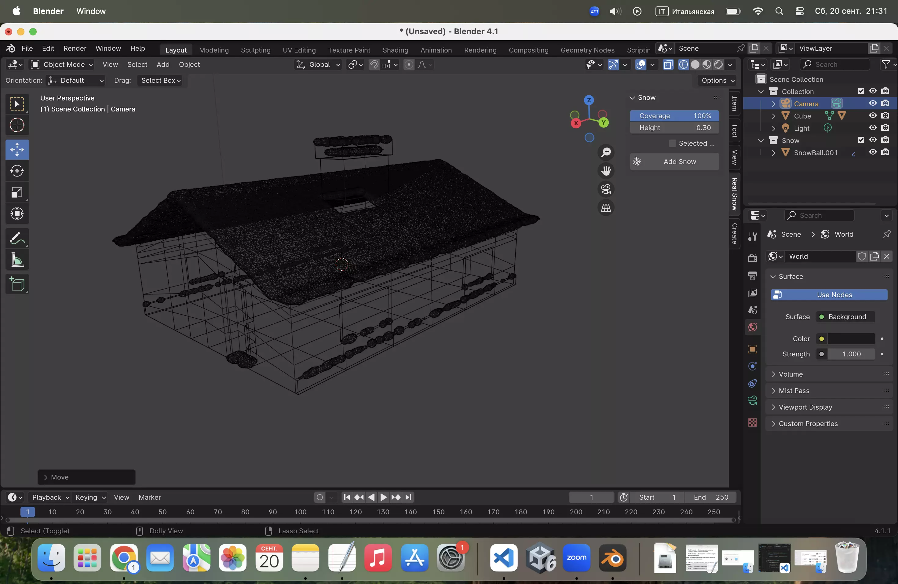 house covered with snow Low-poly 3D model_2