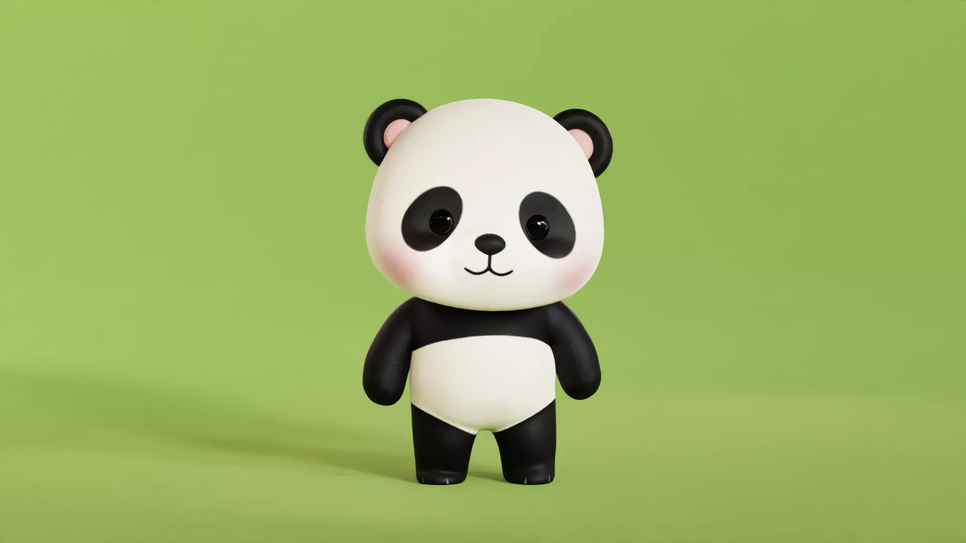 Cartoon Panda Chibi Kawaii Character Rigged Animated Low-poly 3D model_0