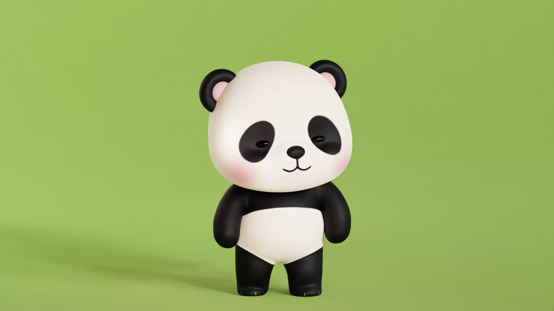 Cartoon Panda Chibi Kawaii Character Rigged Animated Low-poly 3D model_6