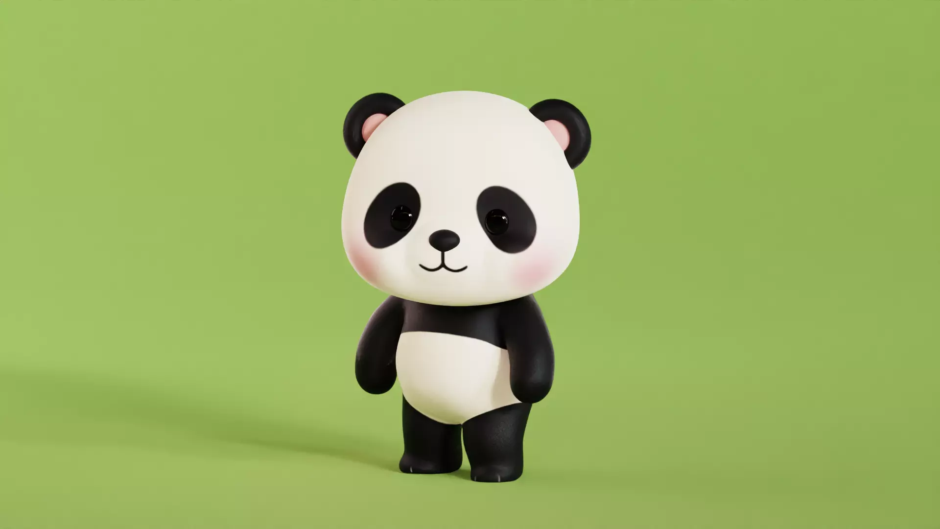 Cartoon Panda Chibi Kawaii Character Rigged Animated Low-poly 3D model_3