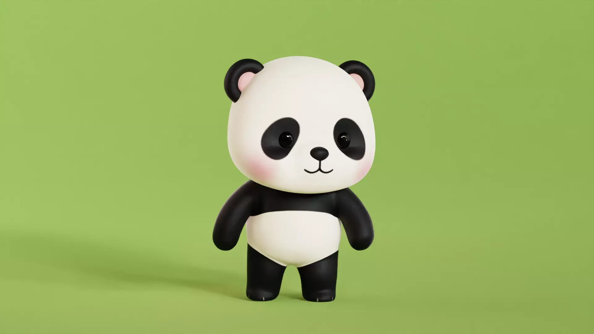 Cartoon Panda Chibi Kawaii Character Rigged Animated Low-poly 3D model_4