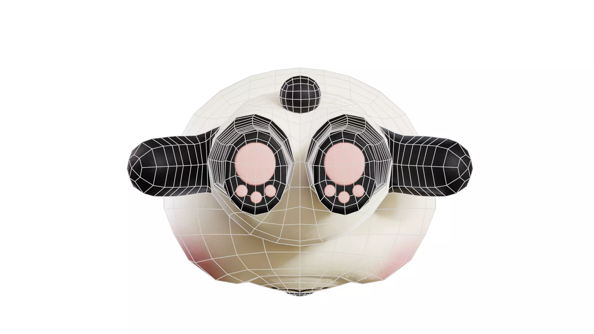 Cartoon Panda Chibi Kawaii Character Rigged Animated Low-poly 3D model_12