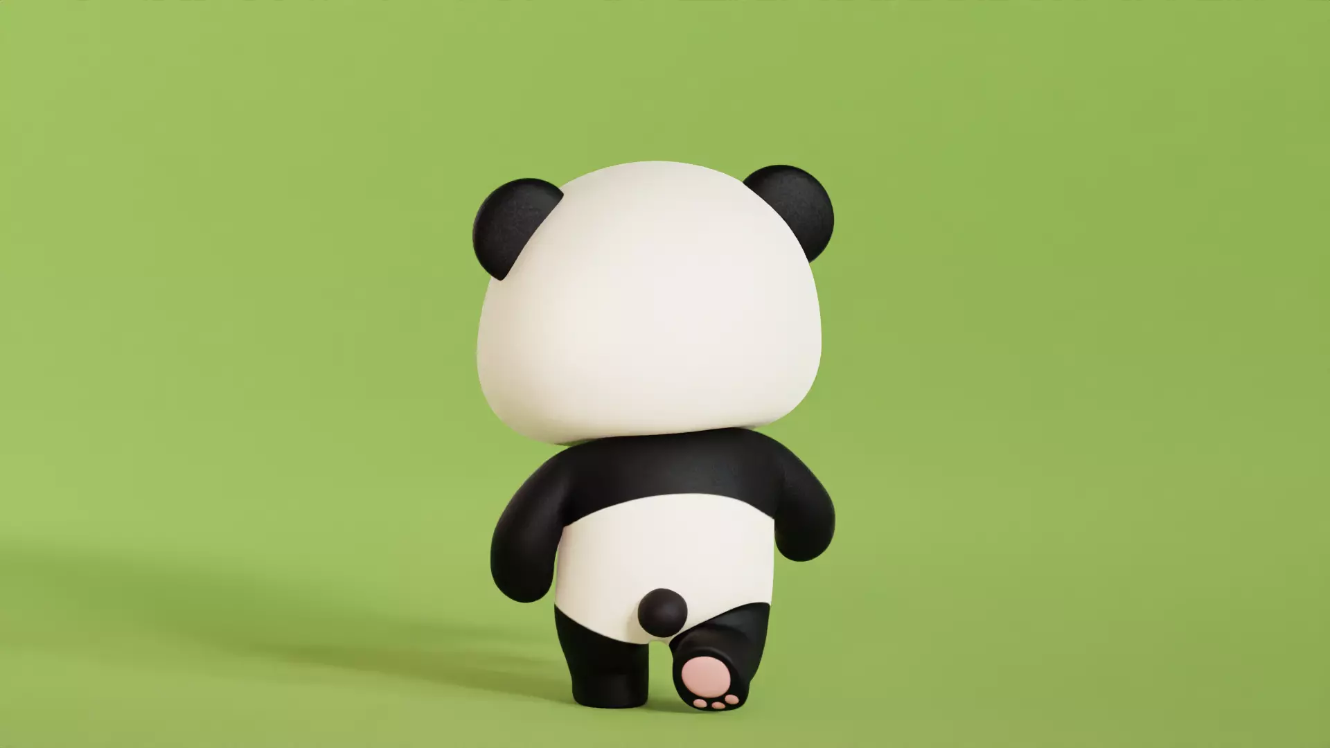 Cartoon Panda Chibi Kawaii Character Rigged Animated Low-poly 3D model_5