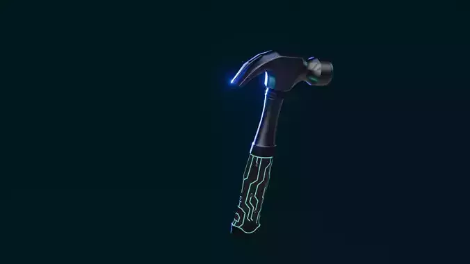 Cyber Hammer Low-poly 3D model