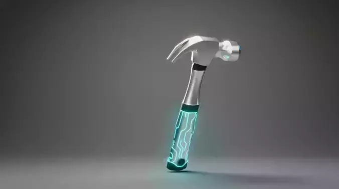 Low Poly Industrial Hammer  Mechanic Tool