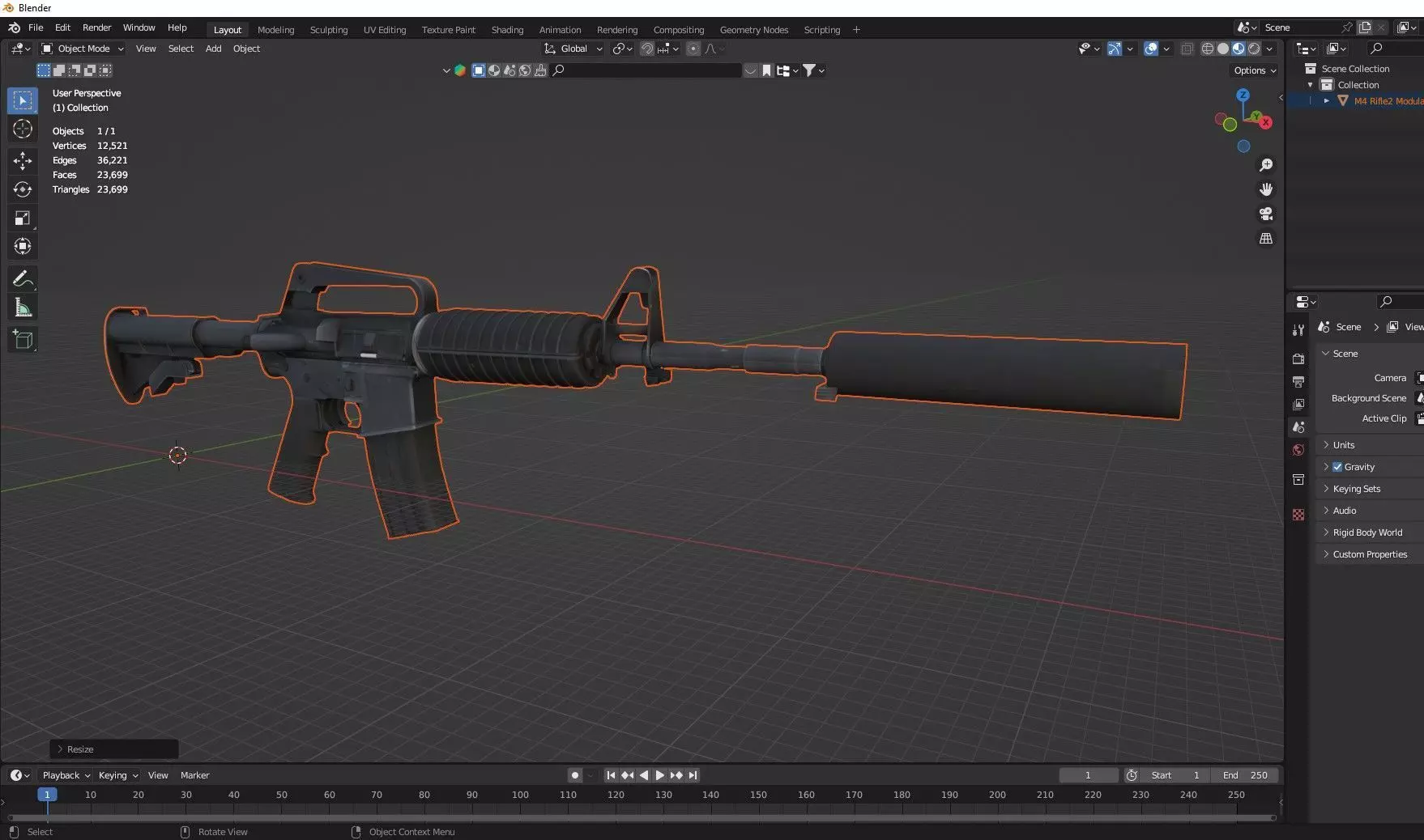 M4 Rifle2 Modular Constructor Low-Poly 3D Model Low-poly 3D model_7