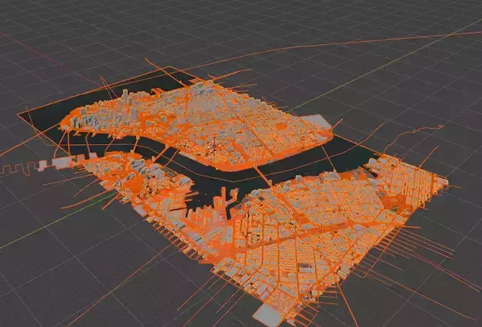 Realistic New York 3D City Model High Detail Blender Compatible