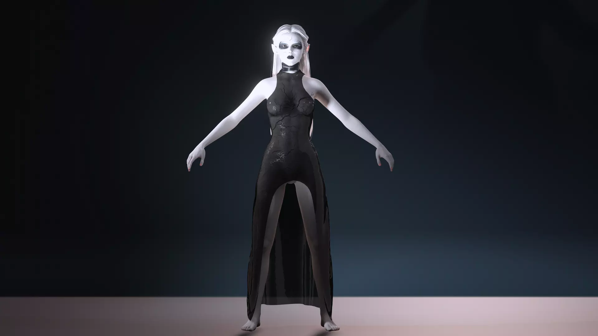 Dark Fantasy Female Character High Detail 3D Model Low-poly 3D model_16