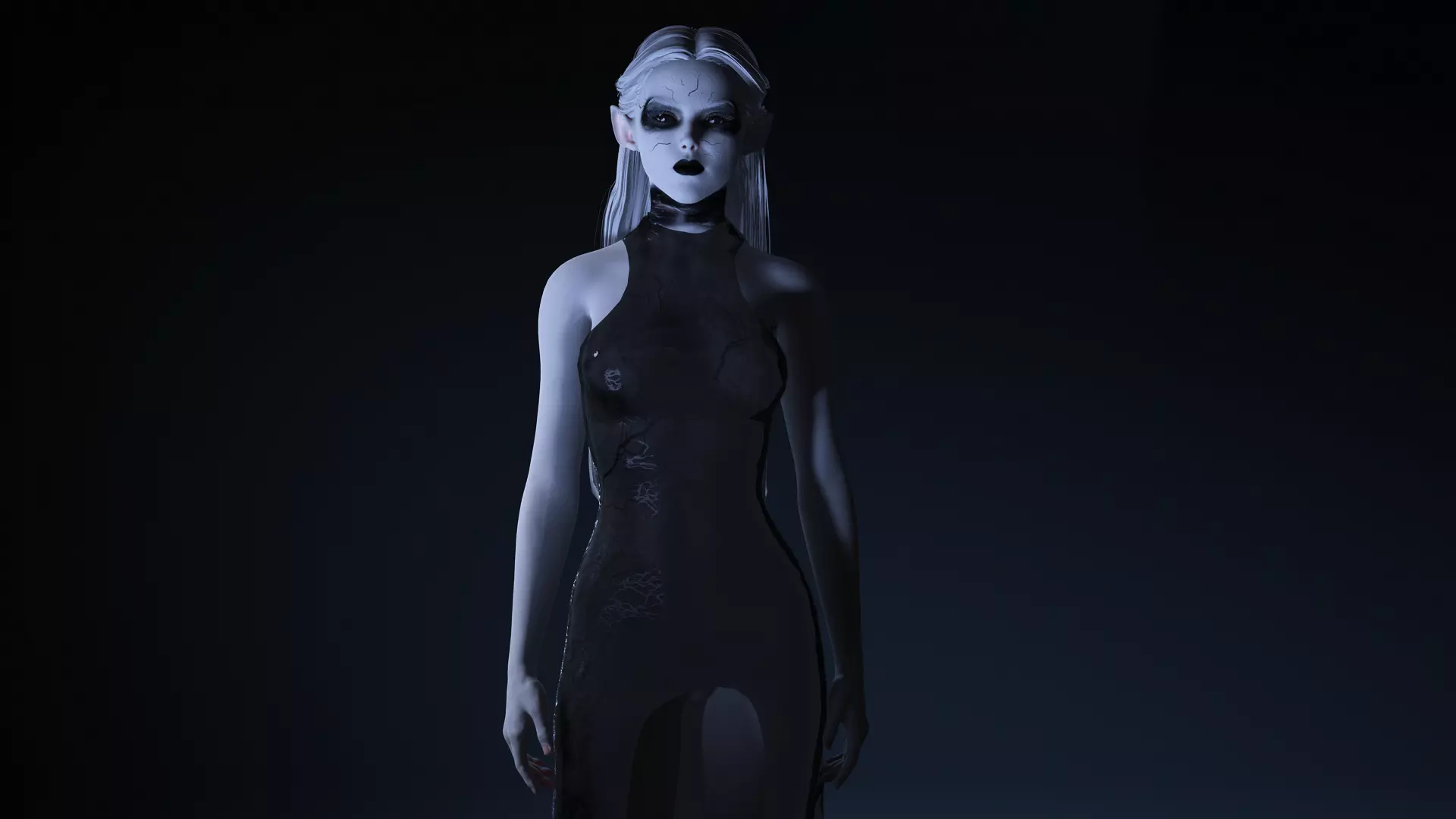Dark Fantasy Female Character High Detail 3D Model Low-poly 3D model_2
