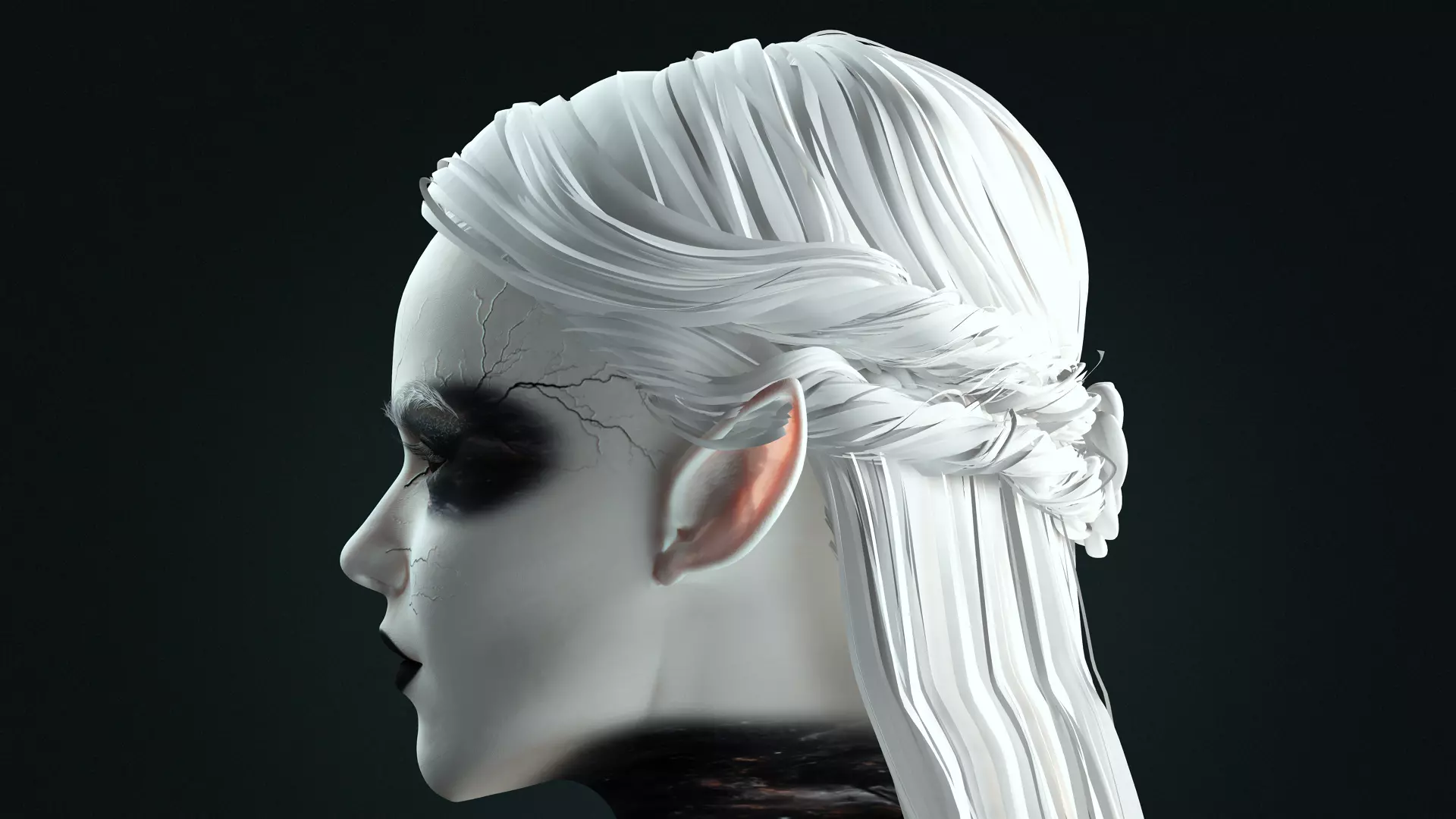 Dark Fantasy Female Character High Detail 3D Model Low-poly 3D model_11