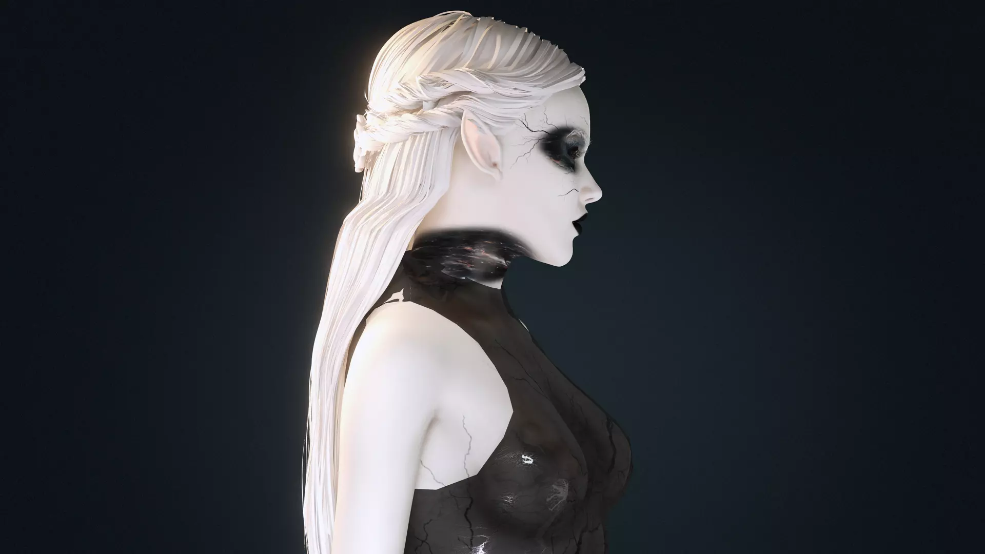Dark Fantasy Female Character High Detail 3D Model Low-poly 3D model_19