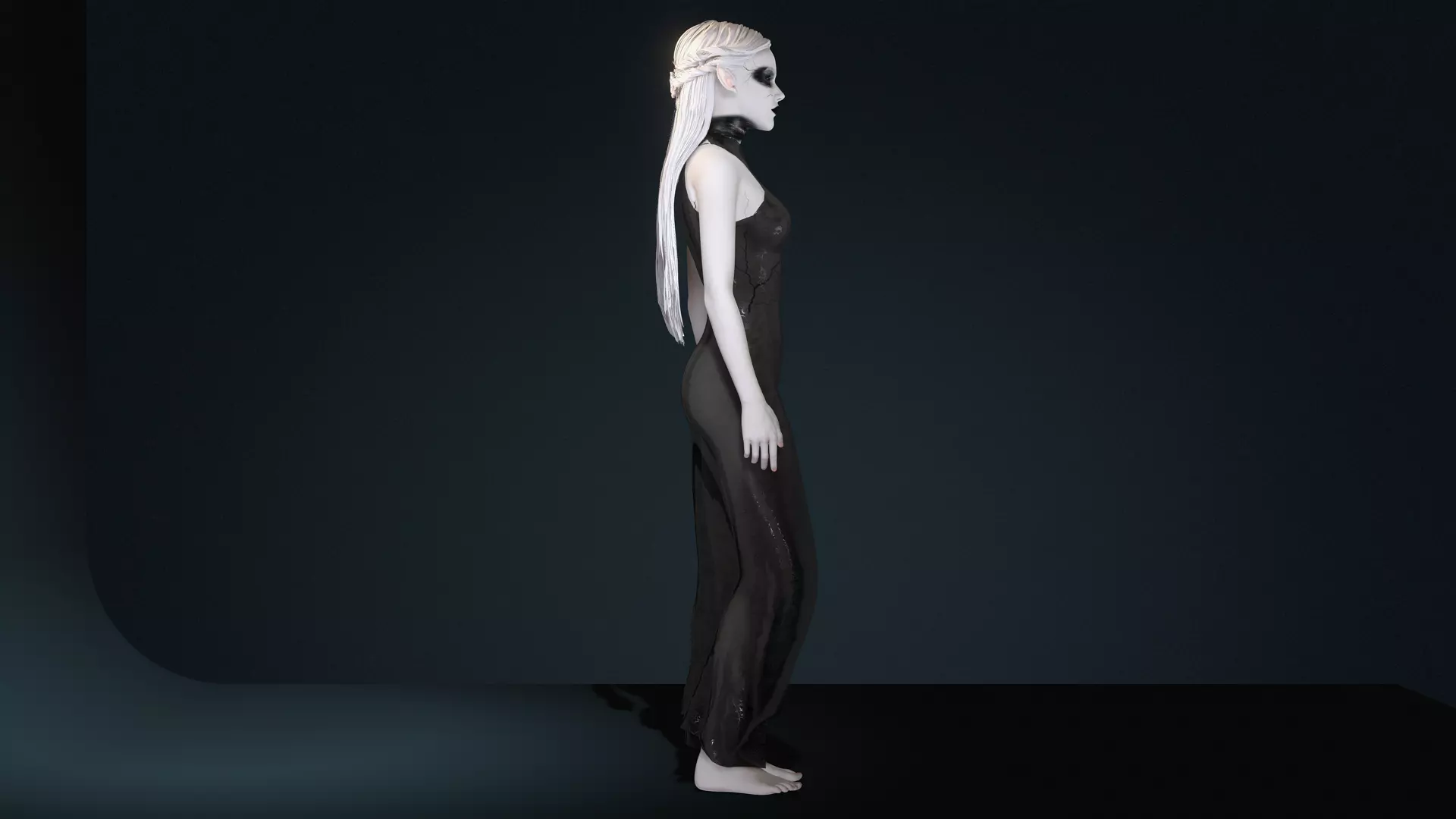 Dark Fantasy Female Character High Detail 3D Model Low-poly 3D model_6