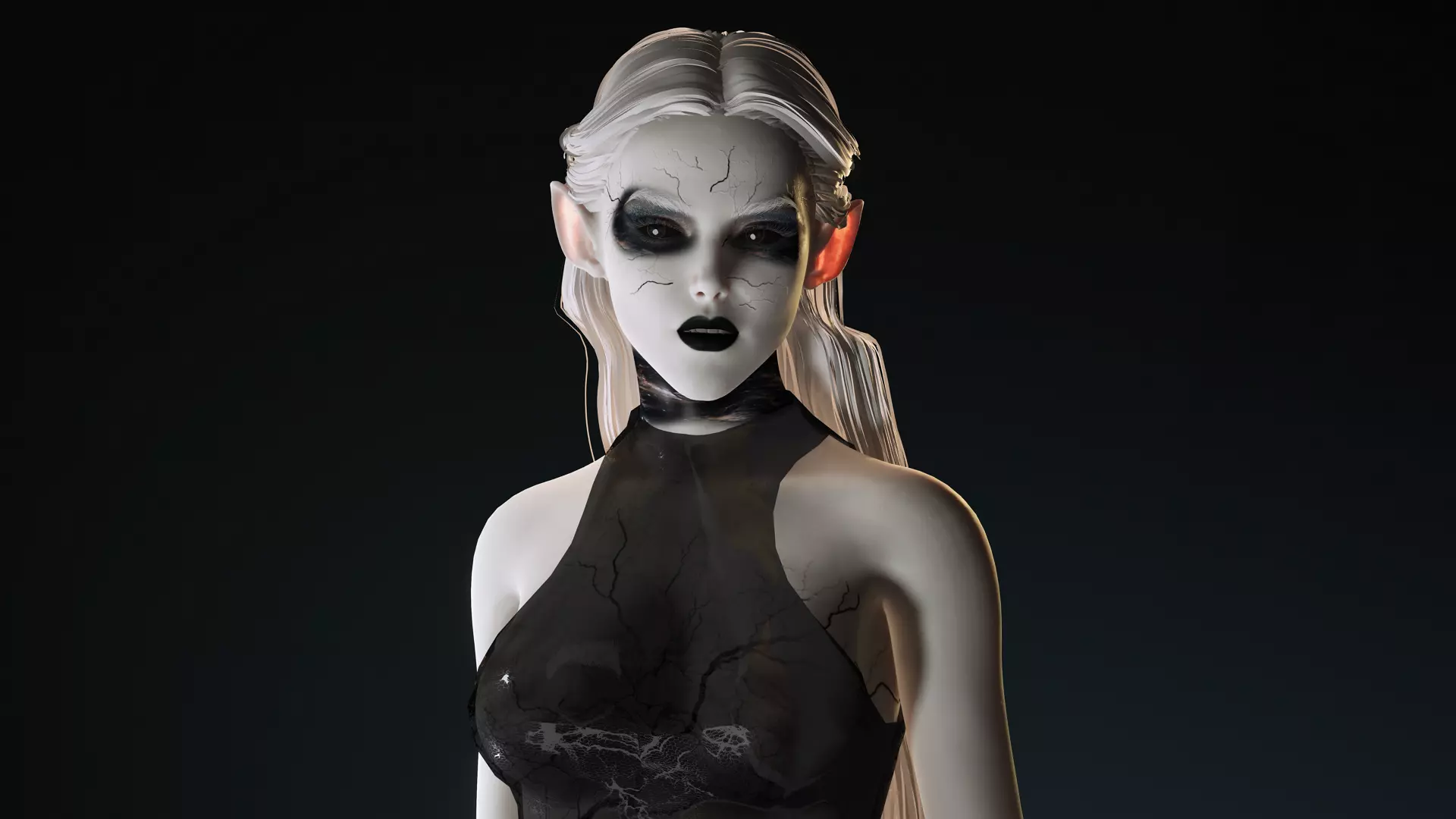 Dark Fantasy Female Character High Detail 3D Model Low-poly 3D model_20