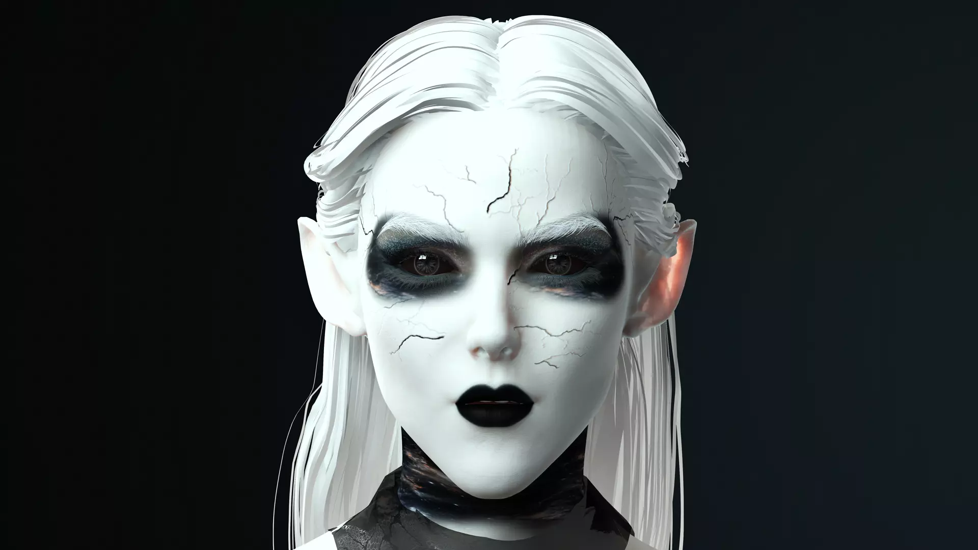 Dark Fantasy Female Character High Detail 3D Model Low-poly 3D model_0