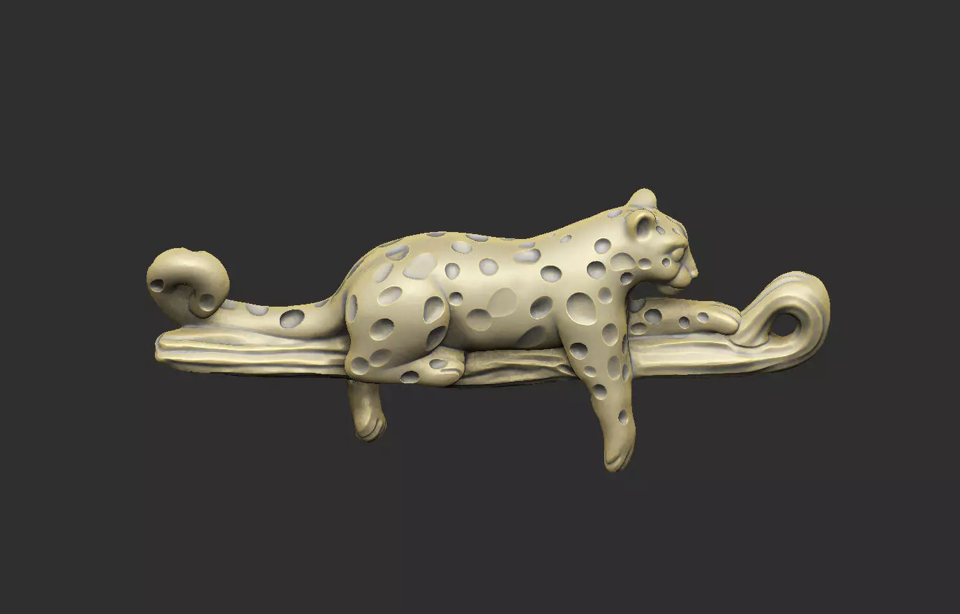 Leopard leo cat monster cute baby chibi cartoon simply basic 3D print model_0