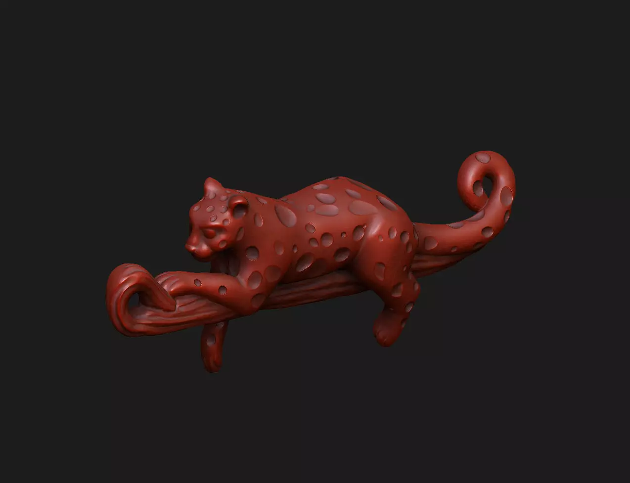 Leopard leo cat monster cute baby chibi cartoon simply basic 3D print model_6