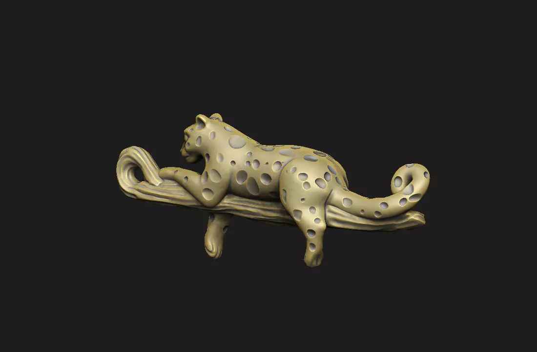 Leopard leo cat monster cute baby chibi cartoon simply basic 3D print model_1