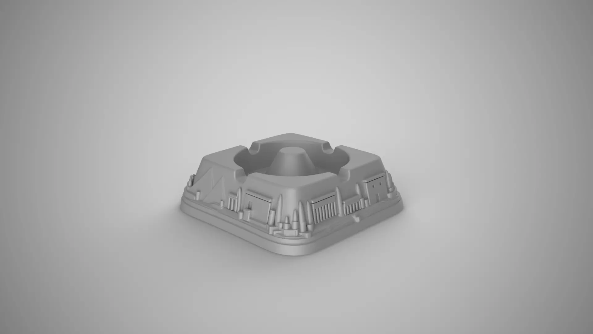 City Theme Ashtray 3D print model_2