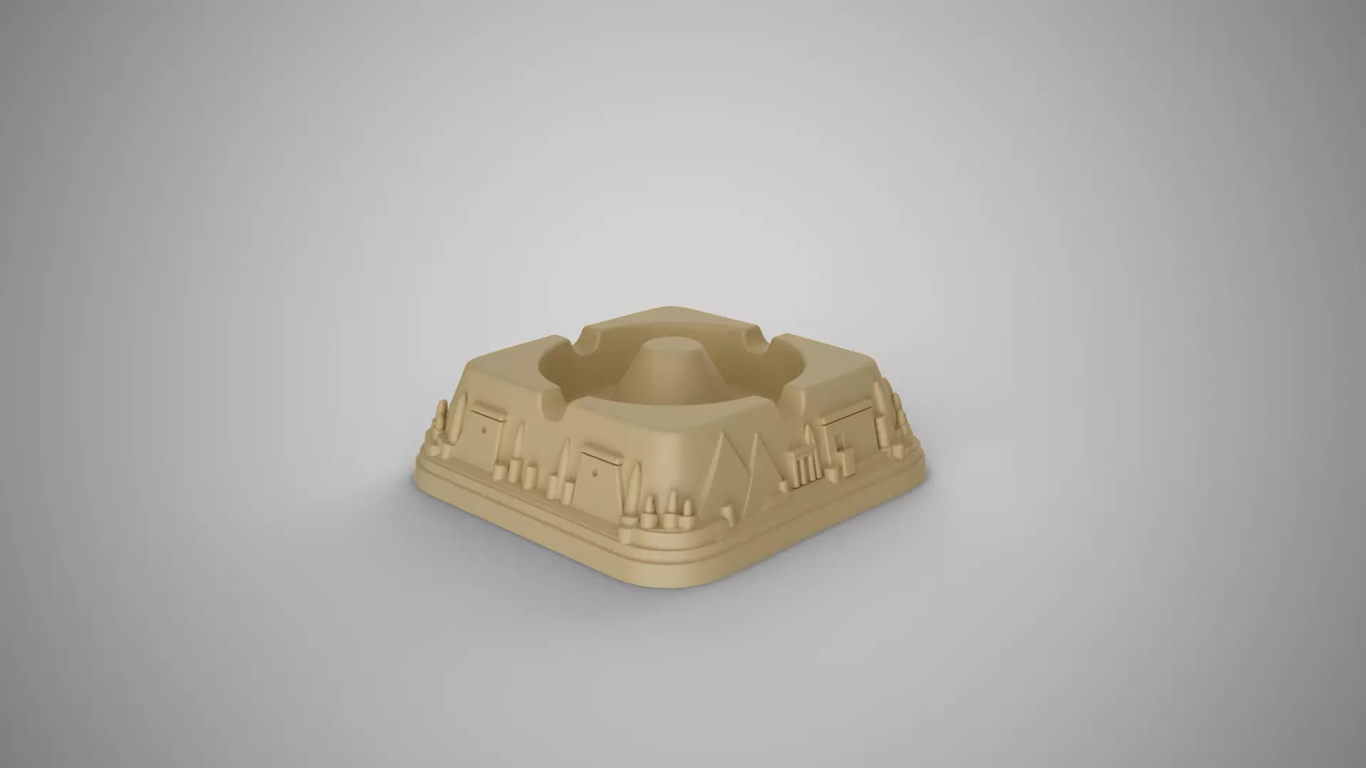 City Theme Ashtray 3D print model_4