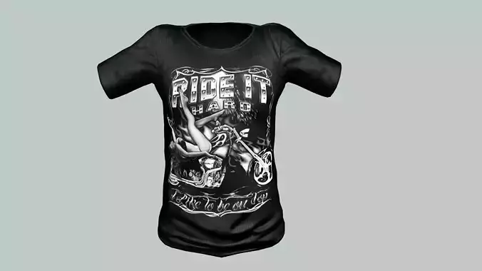 Men Black T-Shirt Short Sleeve 09 Game Ready 3D Model