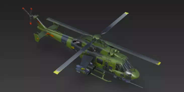 Army Helicopter 3D Model Military Helicopter Game Ready 3D model_2