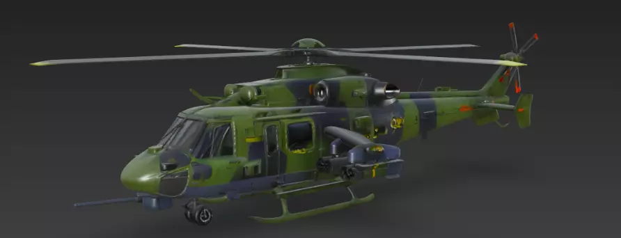 Army Helicopter 3D Model Military Helicopter Game Ready 3D model_4