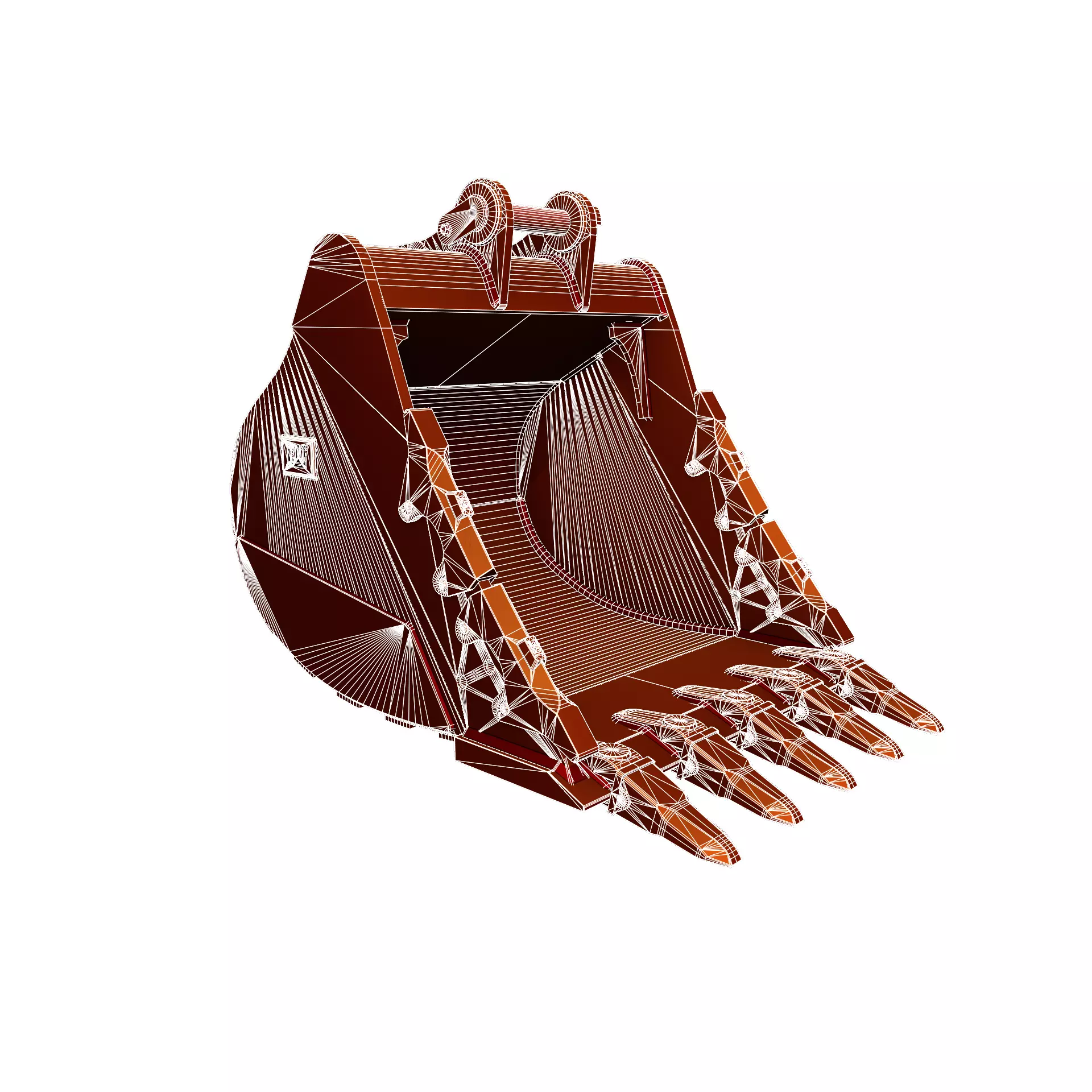 Excavator Bucket CAT Severe Duty Attachment Low-poly 3D model_16