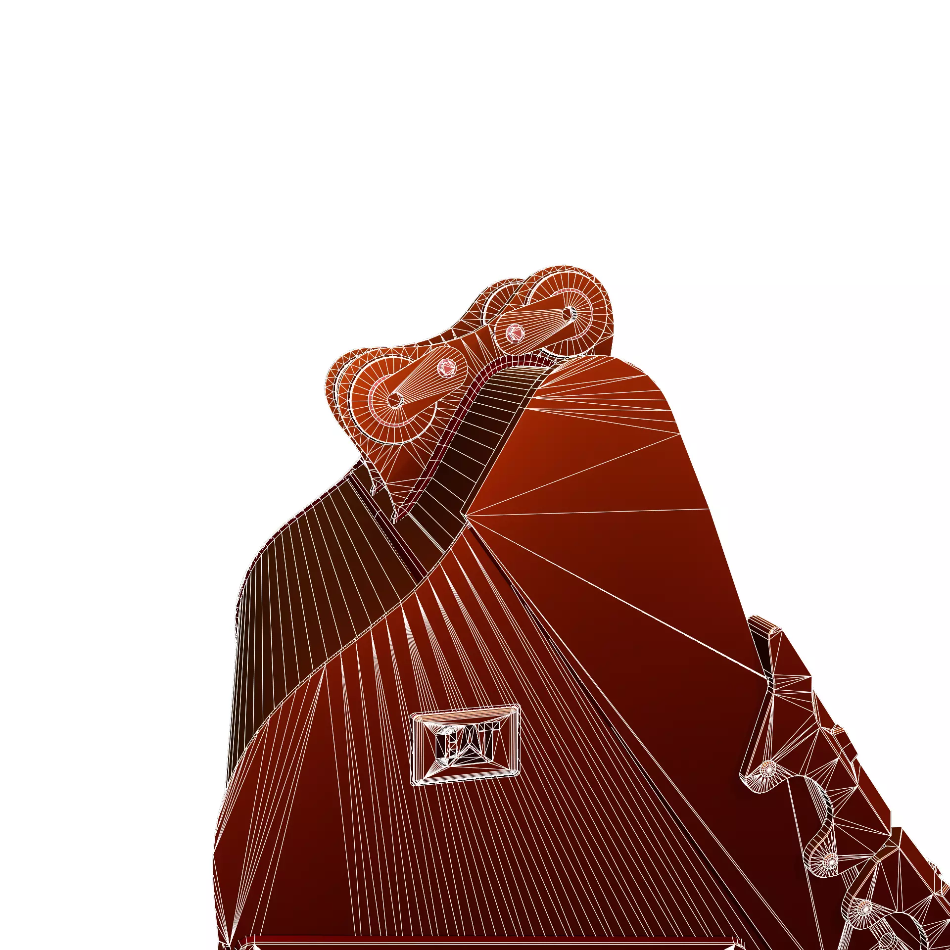 Excavator Bucket CAT Severe Duty Attachment Low-poly 3D model_18