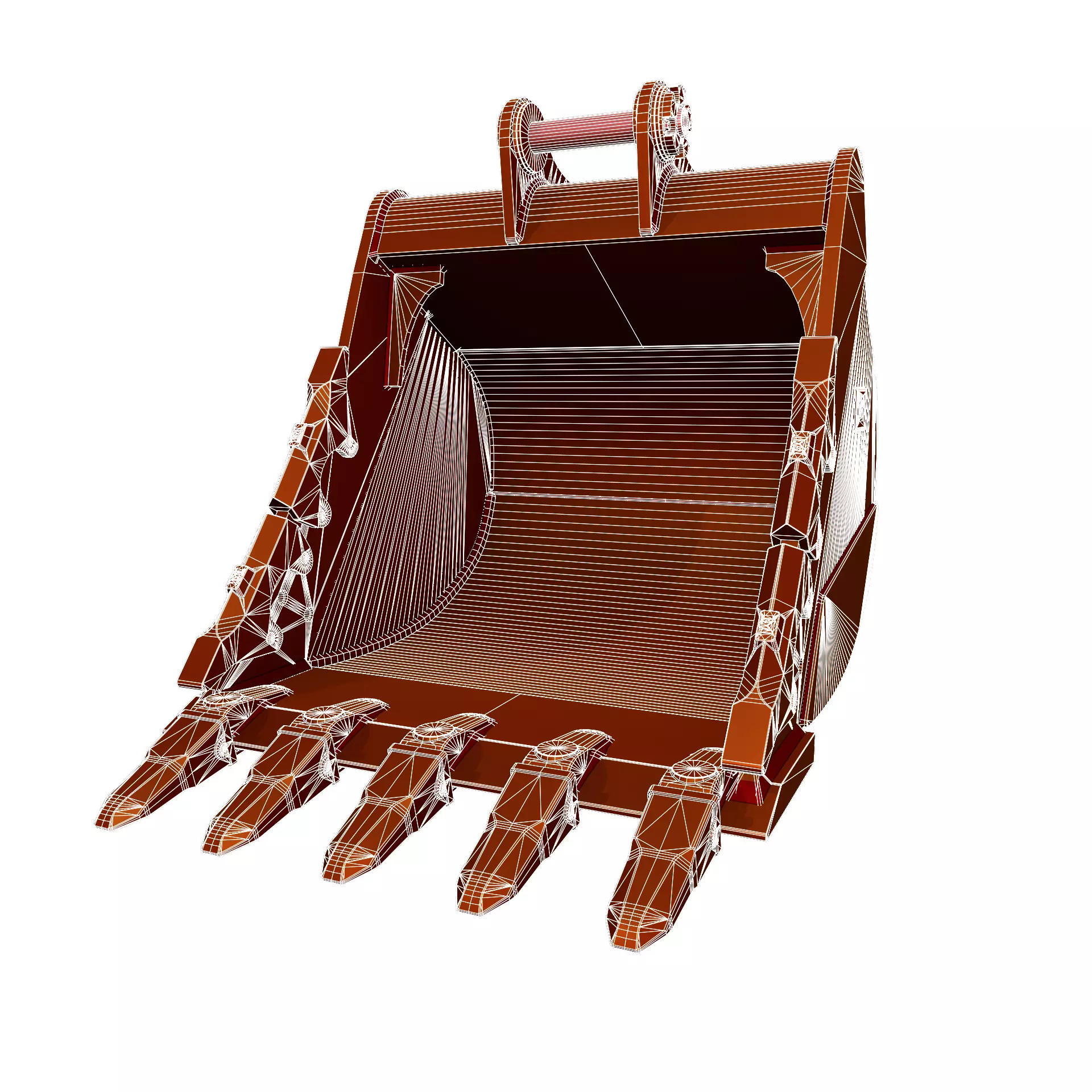 Excavator Bucket CAT Severe Duty Attachment Low-poly 3D model_12