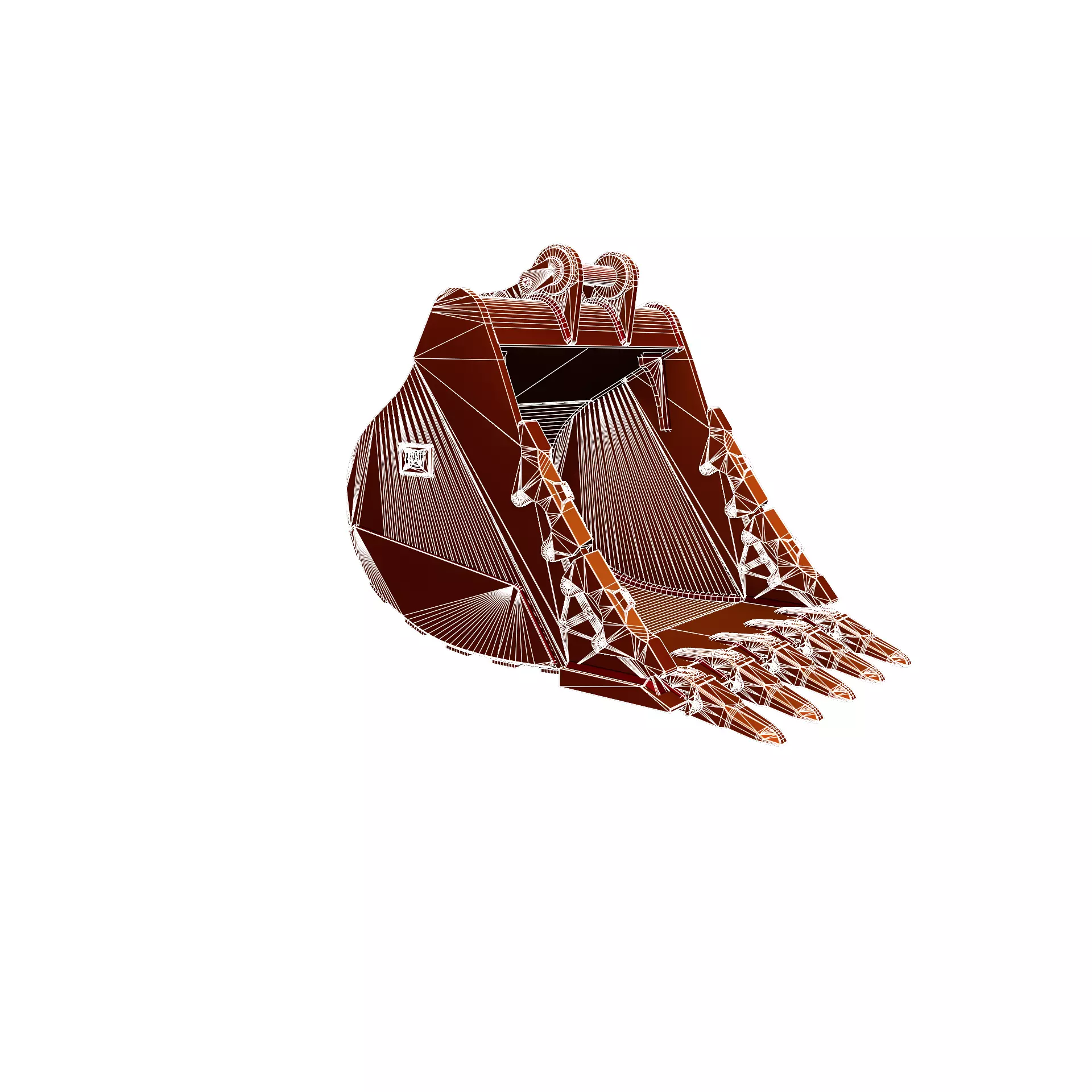 Excavator Bucket CAT Severe Duty Attachment Low-poly 3D model_20