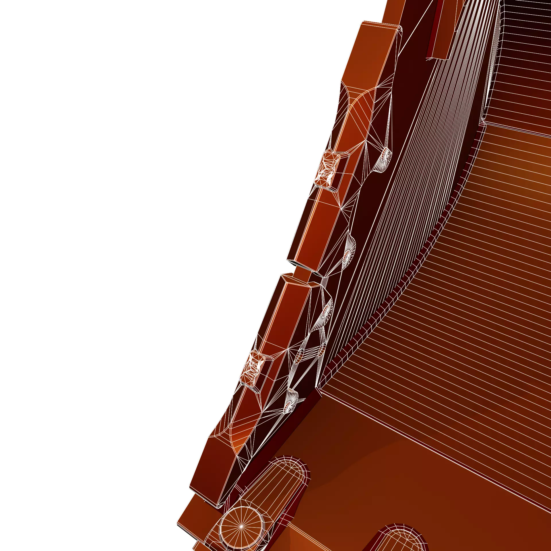 Excavator Bucket CAT Severe Duty Attachment Low-poly 3D model_19