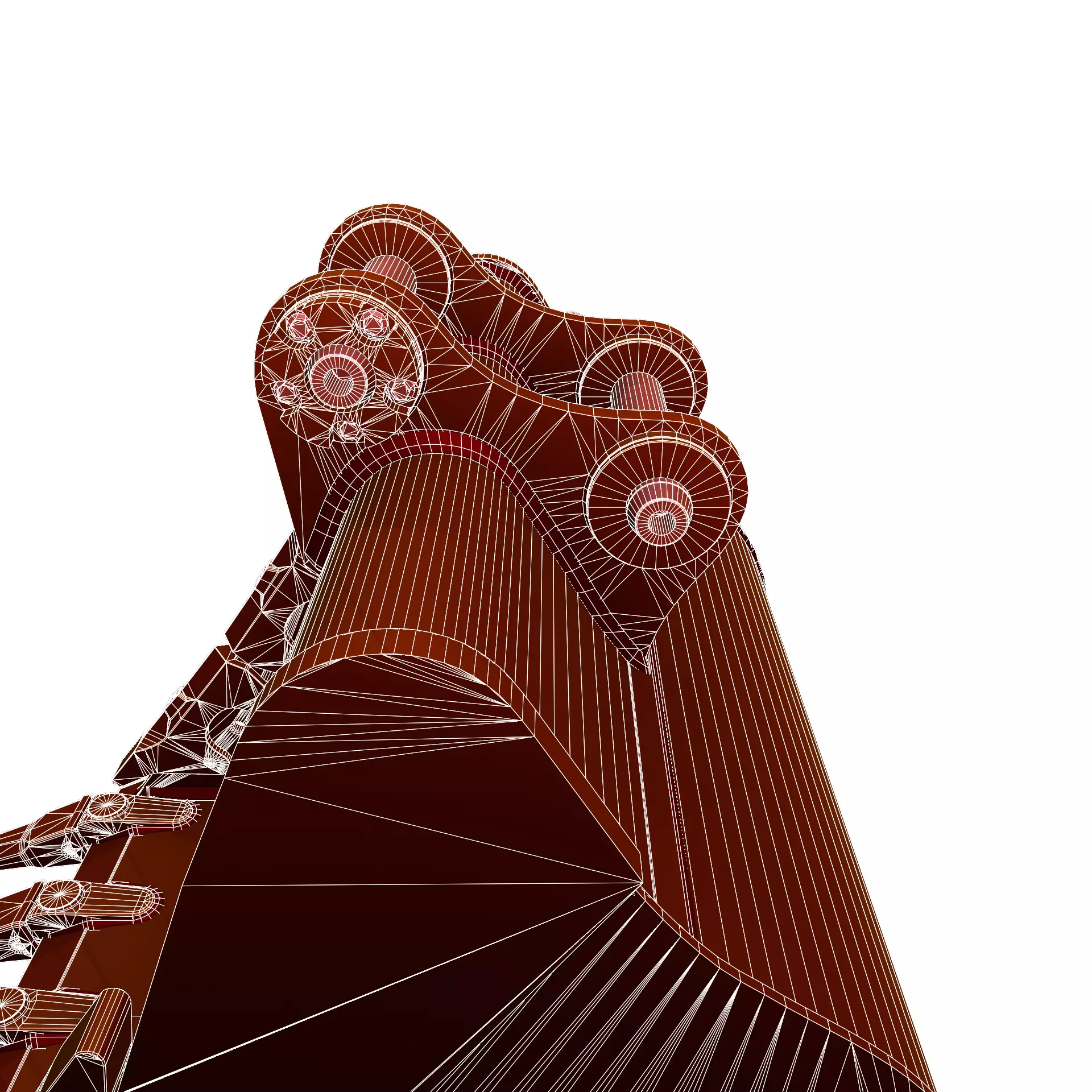 Excavator Bucket CAT Severe Duty Attachment Low-poly 3D model_17