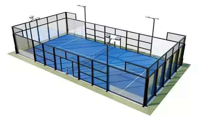 Padel Tennis Court PBR Textured 3D model