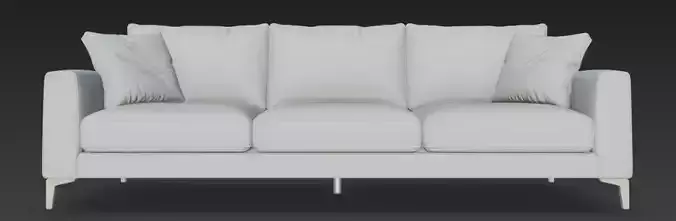 Luxury 3 Seater Modern Sofa 3D Model High Poly Furniture Asset