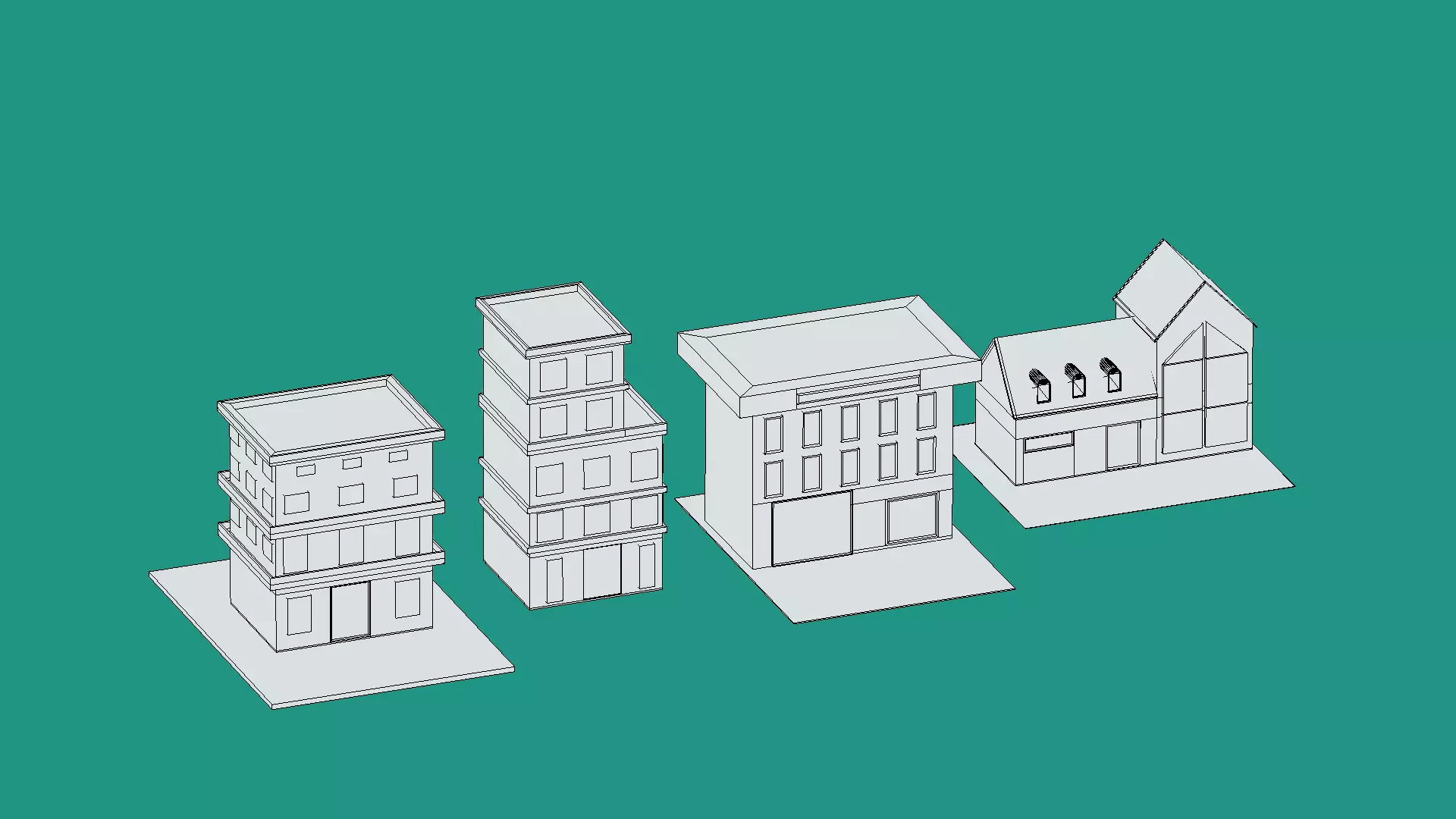 home pack lowpoly Low-poly 3D model_1