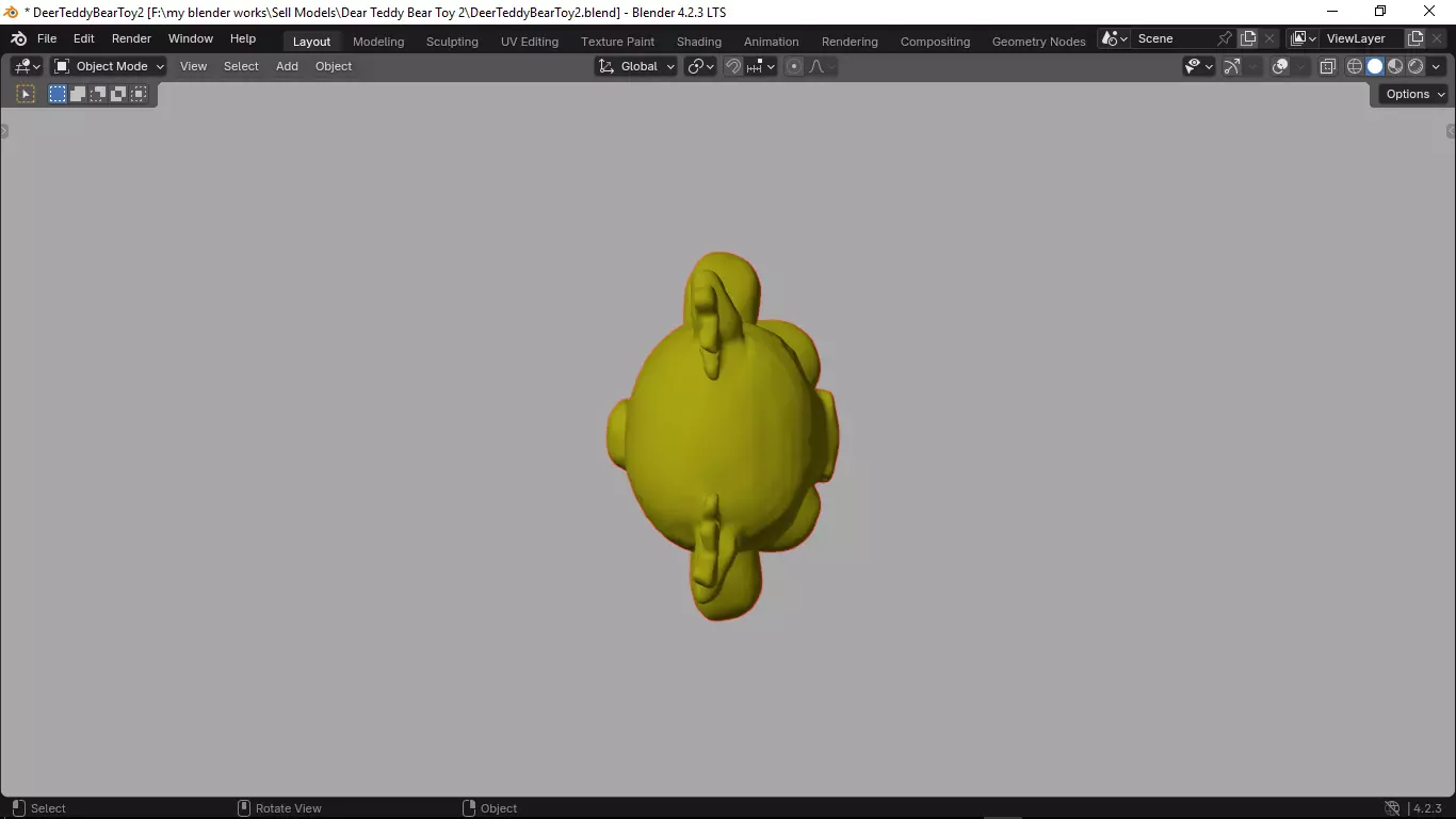 Deer Tedy Bear Toy 2 Low-poly 3D model_15