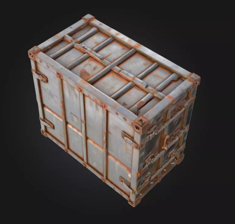 Rusty Storage Unit Low-poly 3D model_8