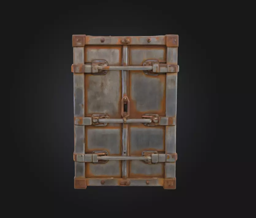 Rusty Storage Unit Low-poly 3D model_1