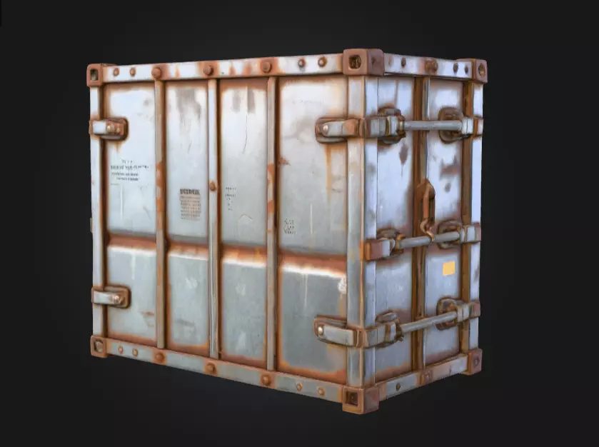 Rusty Storage Unit Low-poly 3D model_5