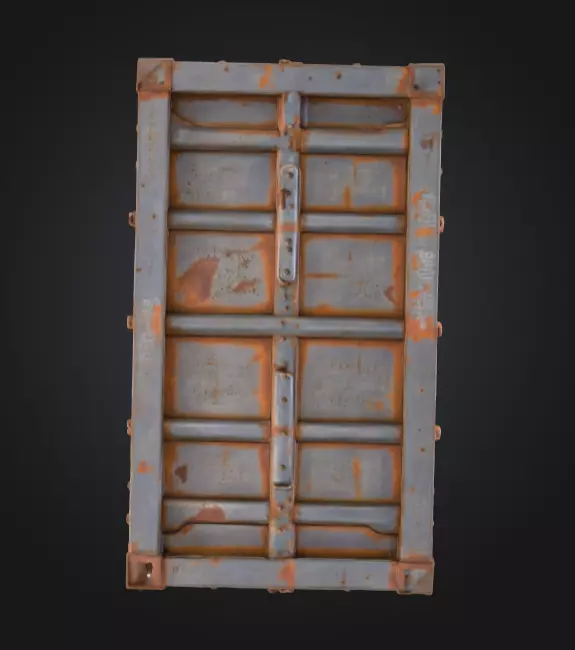 Rusty Storage Unit Low-poly 3D model_9