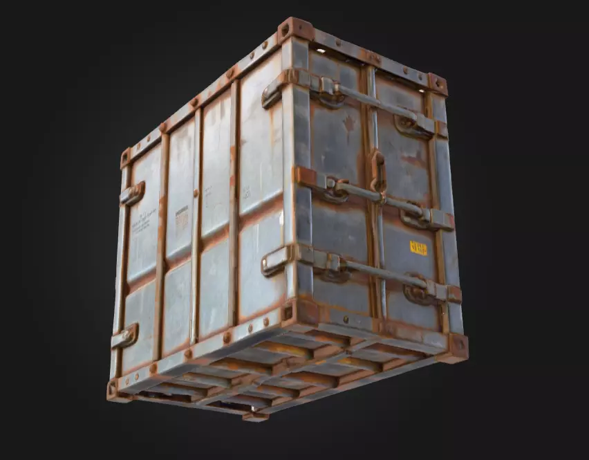 Rusty Storage Unit Low-poly 3D model_12
