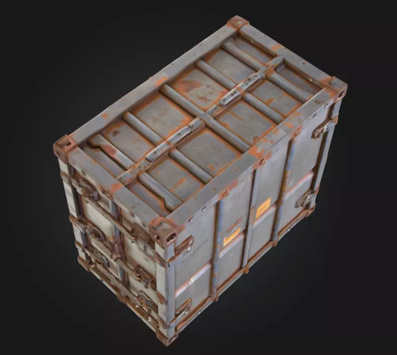 Rusty Storage Unit Low-poly 3D model_7