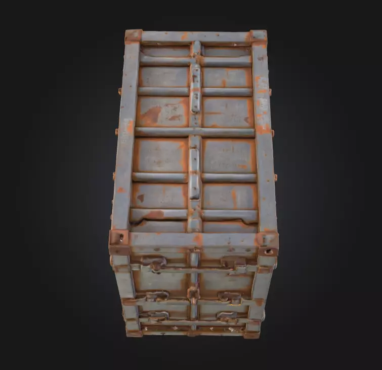 Rusty Storage Unit Low-poly 3D model_6