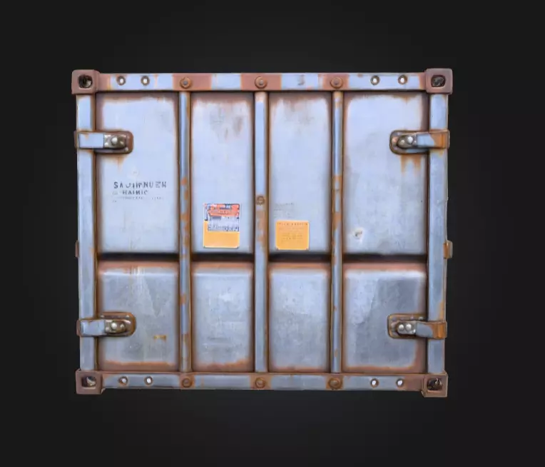 Rusty Storage Unit Low-poly 3D model_2