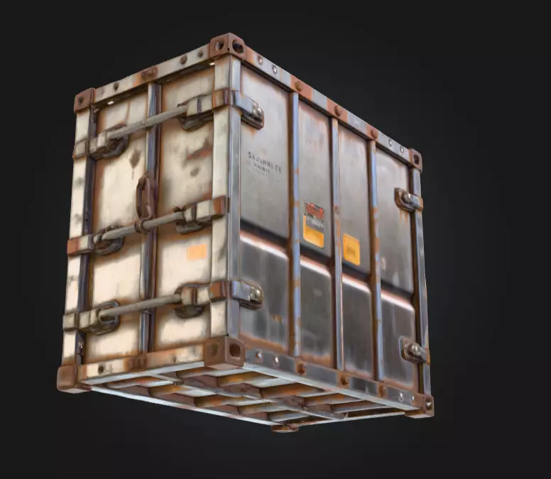 Rusty Storage Unit Low-poly 3D model_13